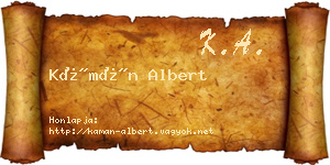 Kámán Albert névjegykártya