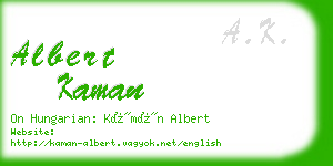 albert kaman business card